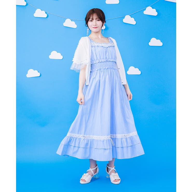 メローフリルストライプジャンパースカート | axes femme | 詳細画像5 