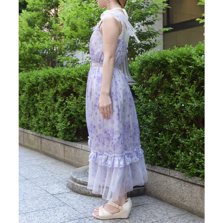 紫陽花柄ショルダーリボンワンピース | axes femme | 詳細画像3 