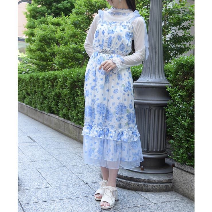 紫陽花柄ショルダーリボンワンピース | axes femme | 詳細画像4 