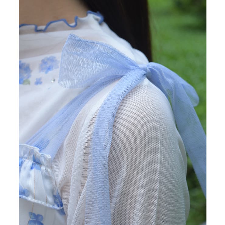 紫陽花柄ショルダーリボンワンピース | axes femme | 詳細画像6 