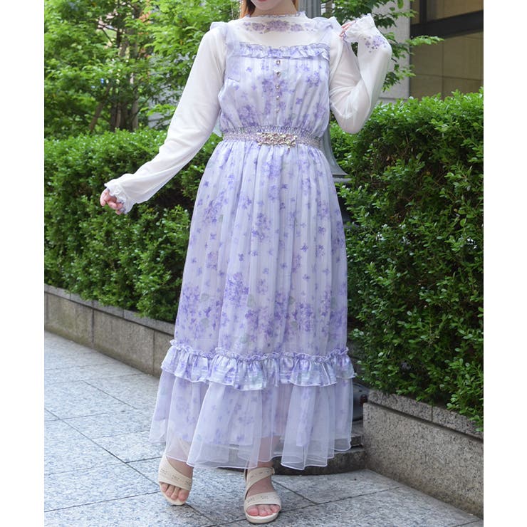 紫陽花柄ショルダーリボンワンピース | axes femme | 詳細画像7 