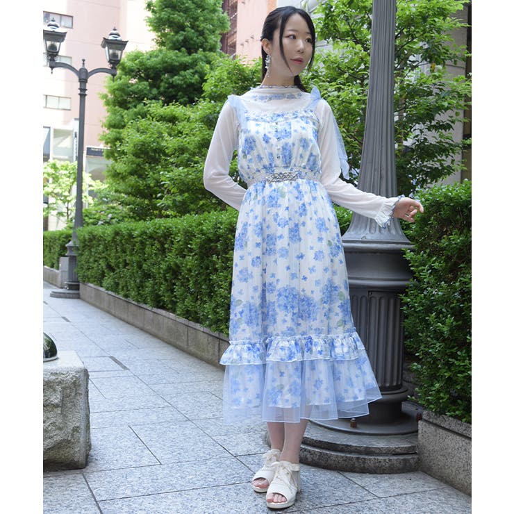 紫陽花柄ショルダーリボンワンピース | axes femme | 詳細画像9 
