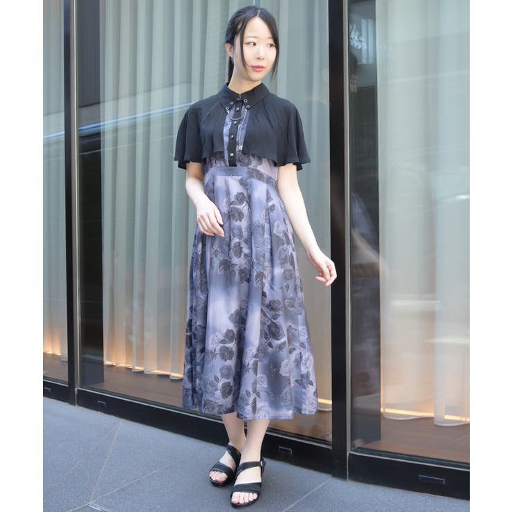 アートローズ柄ケープワンピース | axes femme | 詳細画像8 