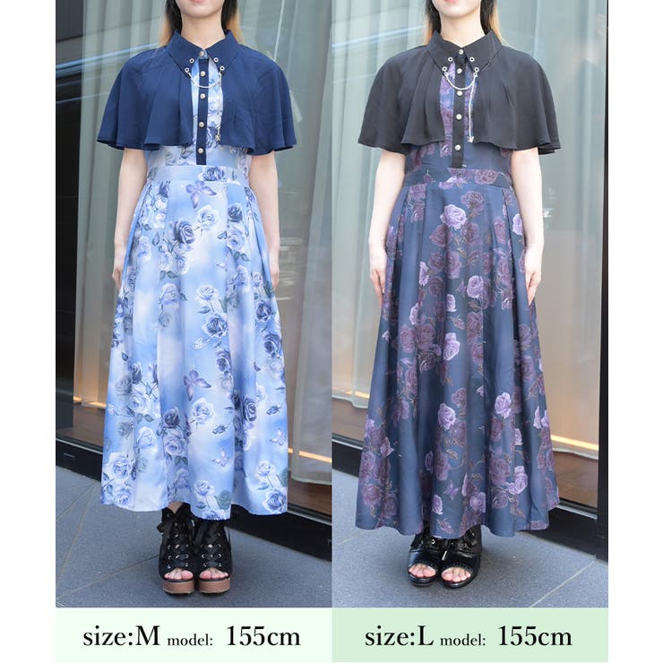 アートローズ柄ケープワンピース | axes femme | 詳細画像9 