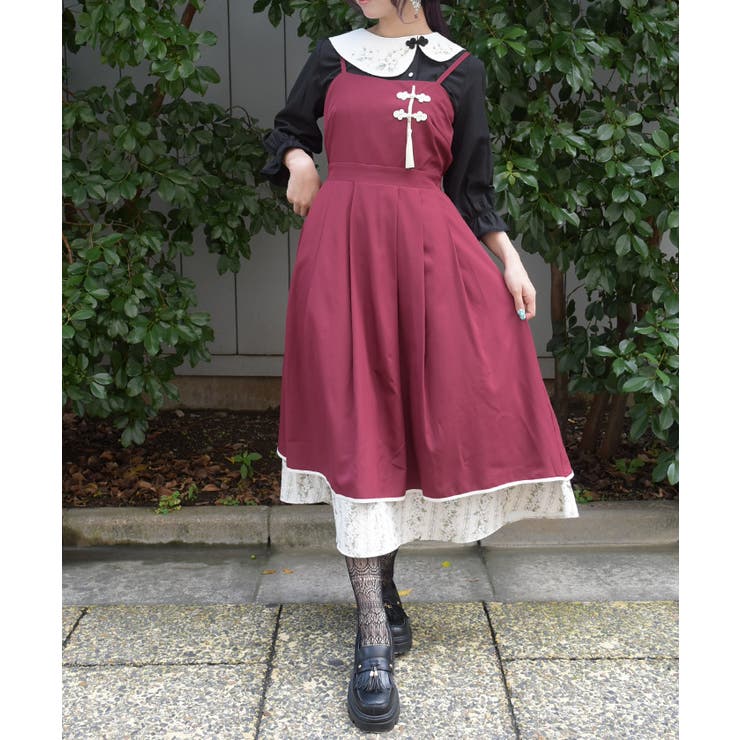 ジャスミン柄切替キャミワンピース | axes femme | 詳細画像1 