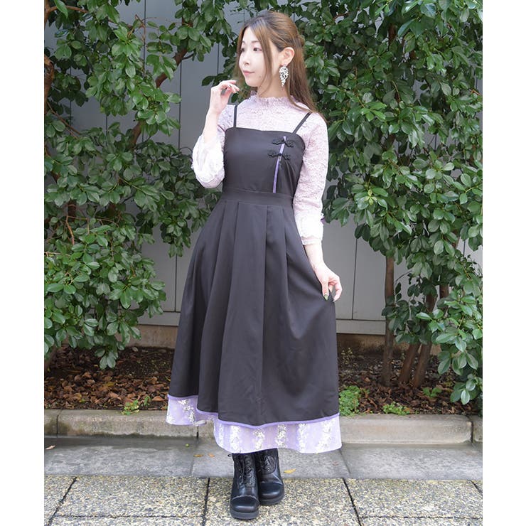 ジャスミン柄切替キャミワンピース[品番：IGAW0008285]｜axes femme