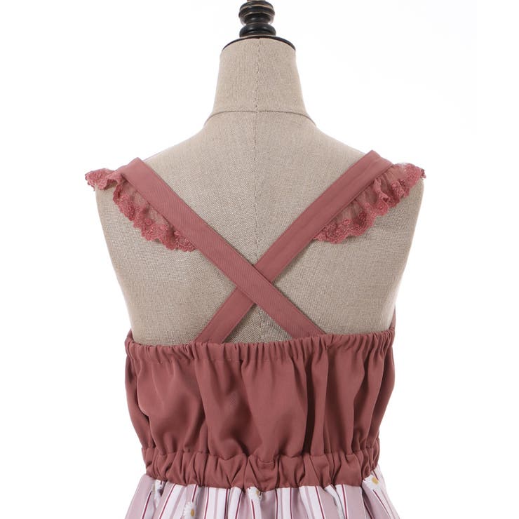 ワンピース rienda | 千鳥柄バックリボンフレアニットワンピース