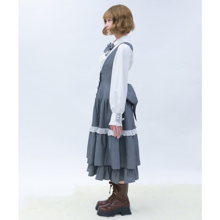 ストライプジャンスカ[品番：IGAW0007110]｜axes femme（アクシーズ