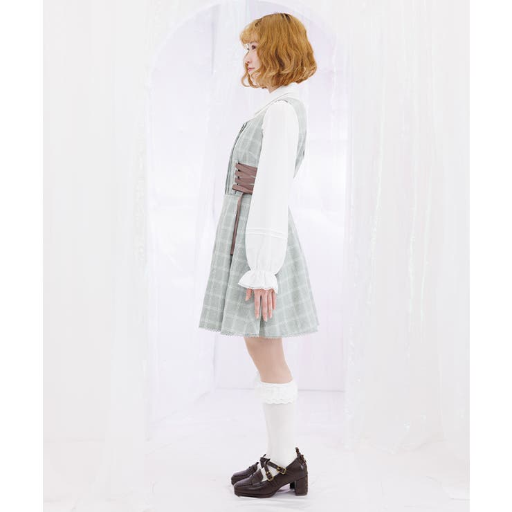 リボン付センタージップジャンパースカート | axes femme | 詳細画像2 