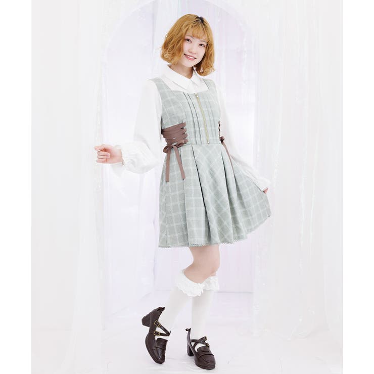 リボン付センタージップジャンパースカート | axes femme | 詳細画像4 