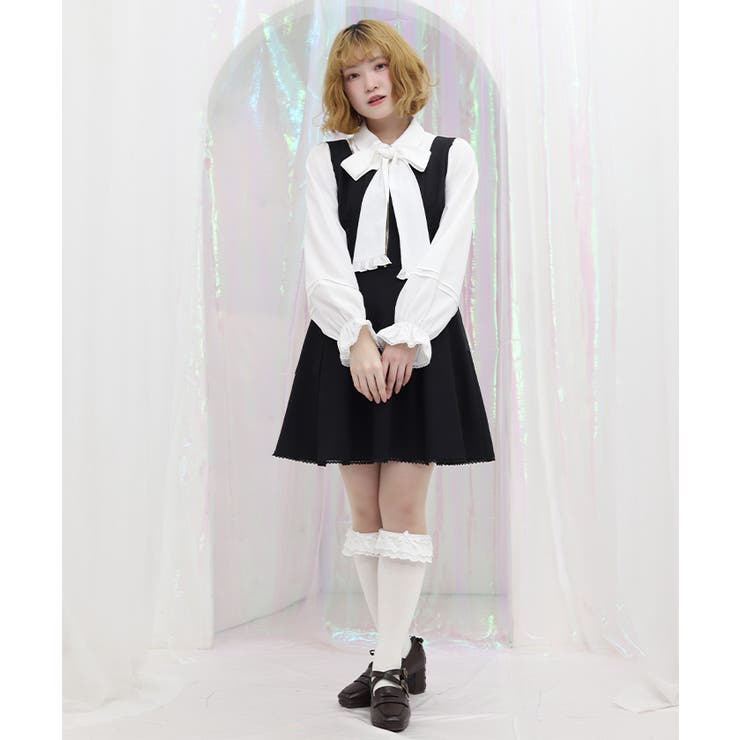 リボン付センタージップジャンパースカート | axes femme | 詳細画像7 