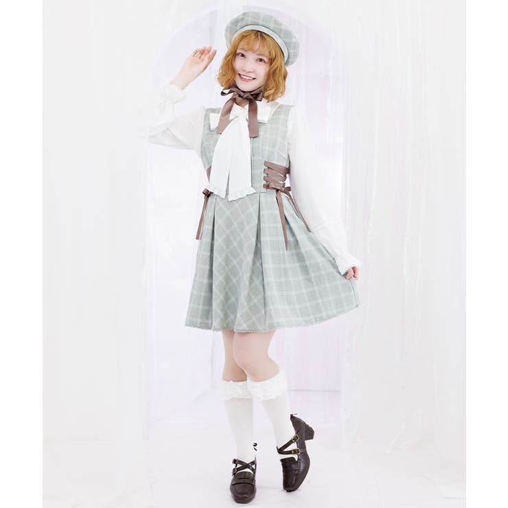 リボン付センタージップジャンパースカート | axes femme | 詳細画像8 