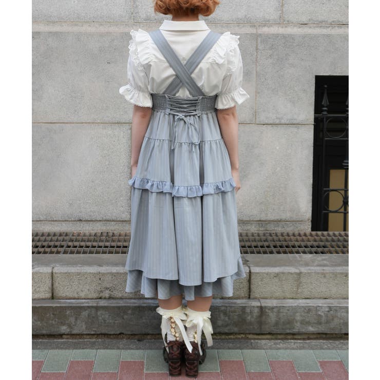 ダブルリボンストライプジャンパースカート | axes femme | 詳細画像3 