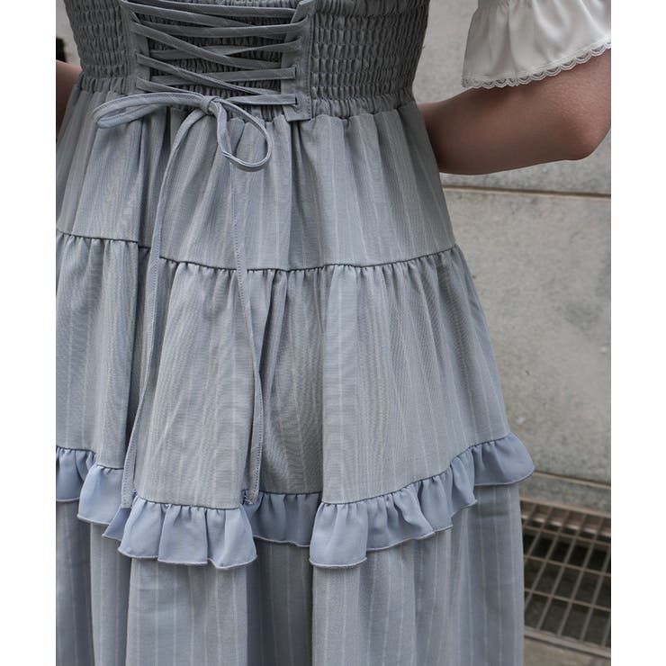 ダブルリボンストライプジャンパースカート | axes femme | 詳細画像6 