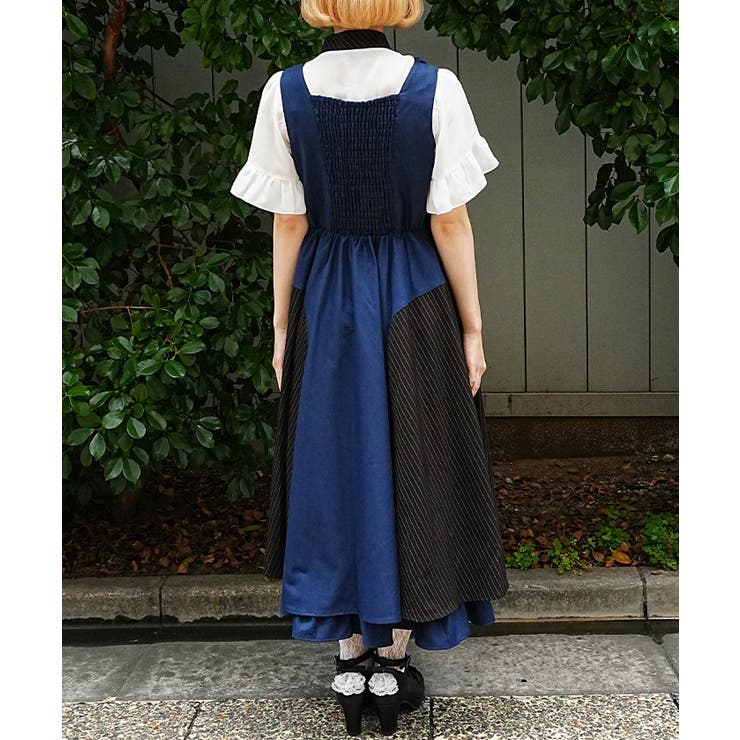 バイカラーストライプジャンパースカート | axes femme | 詳細画像3 