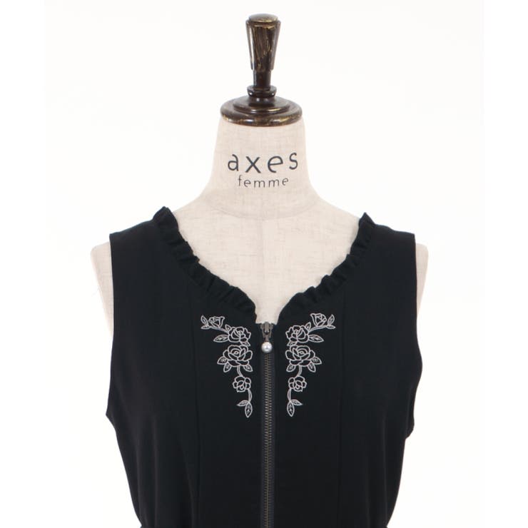 レース切替刺繍ジャンスカ[品番：IGAW0000202]｜axes femme