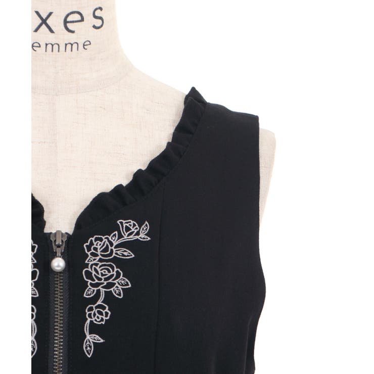 レース切替刺繍ジャンスカ[品番：IGAW0000202]｜axes femme