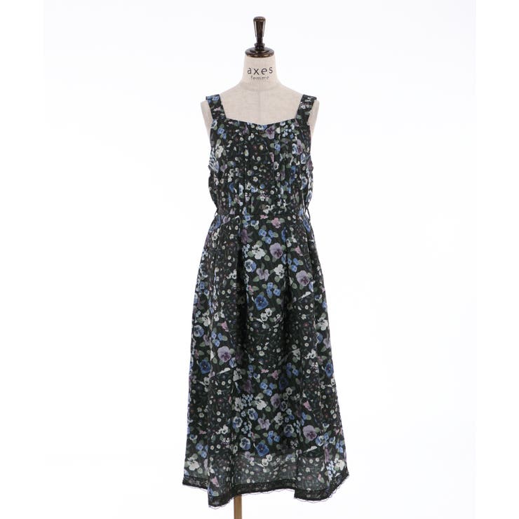 パッチワークパンジー柄JSK[品番：IGAW0001438]｜axes femme