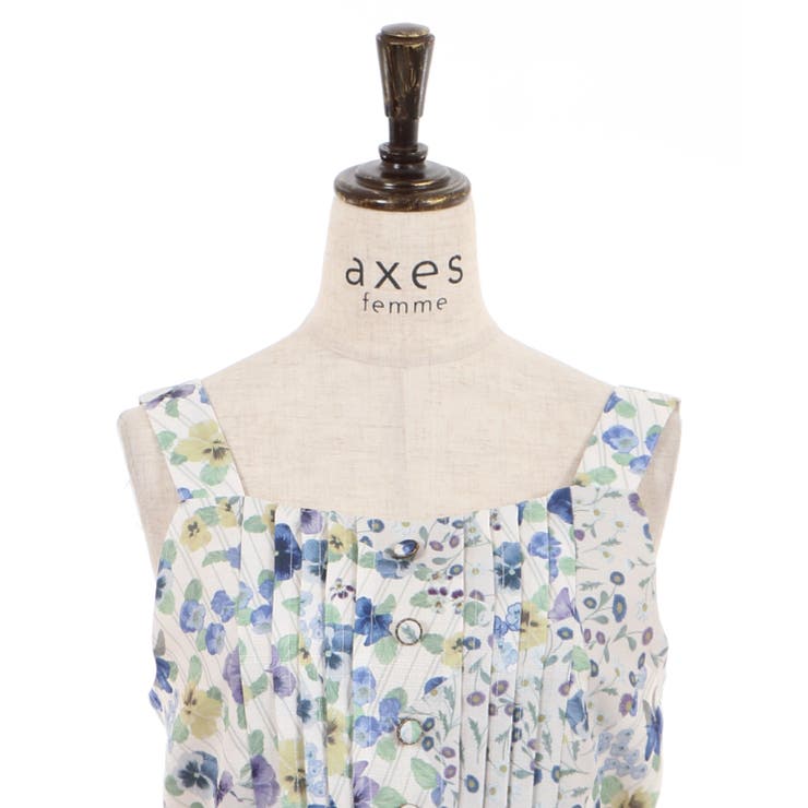 パッチワークパンジー柄JSK[品番：IGAW0001438]｜axes femme