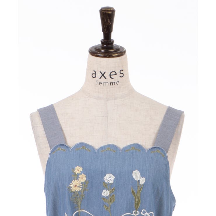 482◇Ｖレースお花ロングタンク 生成り axes femme アクシーズ 482◇Vレースお花ロングタンク 生成り axes femme アクシーズ