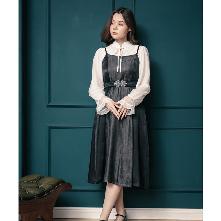 チェーン使いバイカラーOP[品番：IGAW0003368]｜axes femme