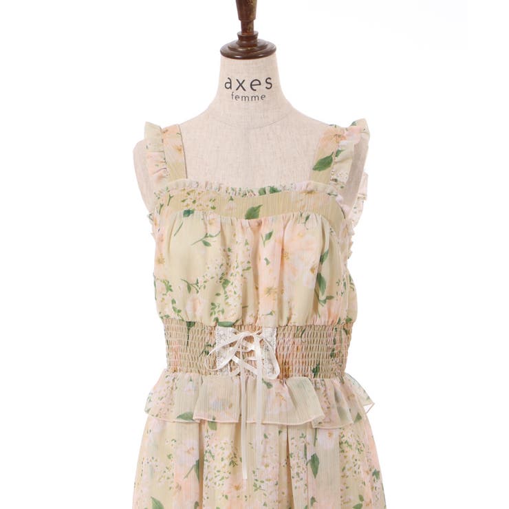 ハイビスカス柄ワンピース[品番：IGAW0003641]｜axes femme
