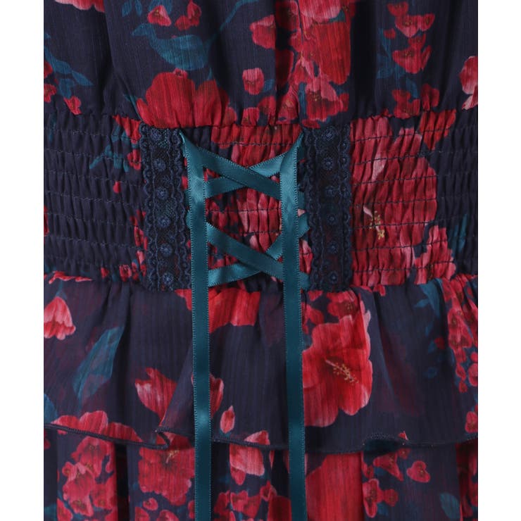 ハイビスカス柄ワンピース[品番：IGAW0003641]｜axes femme