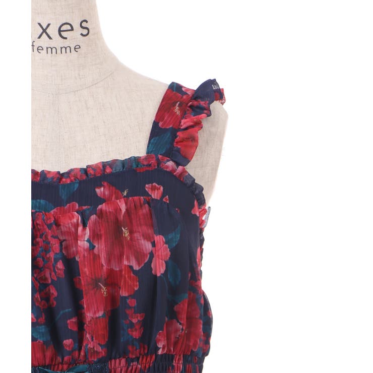 ハイビスカス柄ワンピース[品番：IGAW0003641]｜axes femme