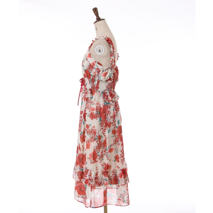 ハイビスカス柄ワンピース[品番：IGAW0003641]｜axes femme