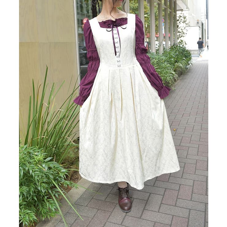 コルセット風ジャカードジャンスカ[品番：IGAW0005552]｜axes femme