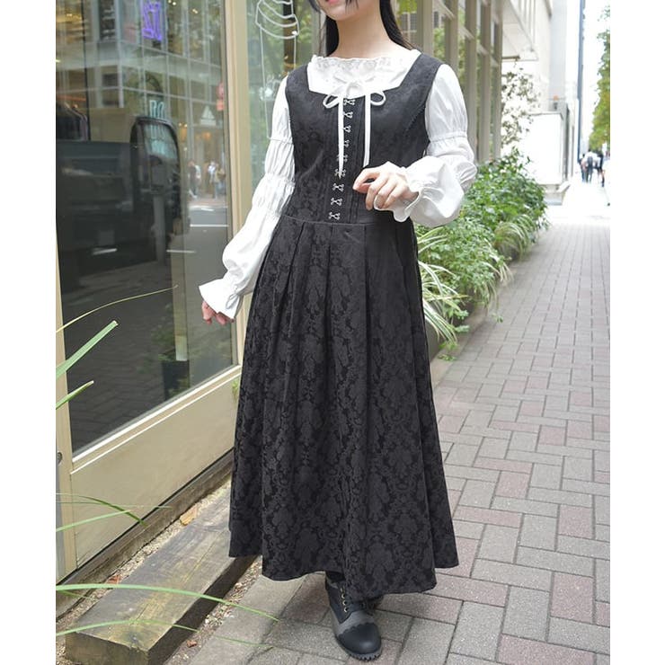 コルセット風ジャカードジャンスカ[品番：IGAW0005552]｜axes femme