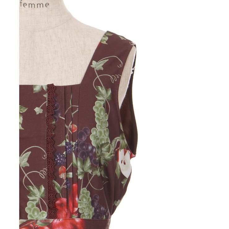 シーズナルフルーツ柄ジャンスカ[品番：IGAW0005647]｜axes