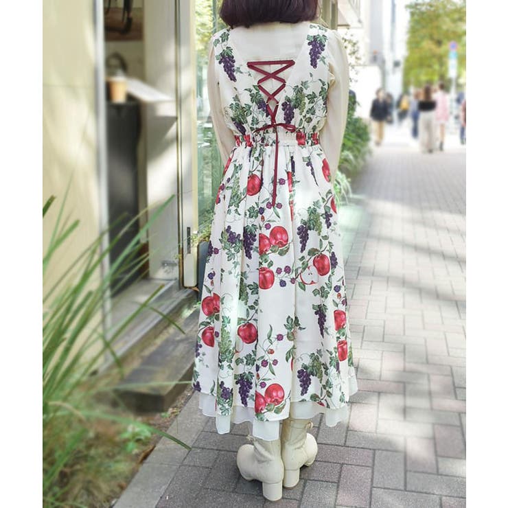 シーズナルフルーツ柄ジャンスカ[品番：IGAW0005647]｜axes femme