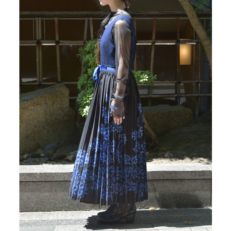 彼岸花柄プリーツジャンスカ[品番：IGAW0006717]｜axes femme