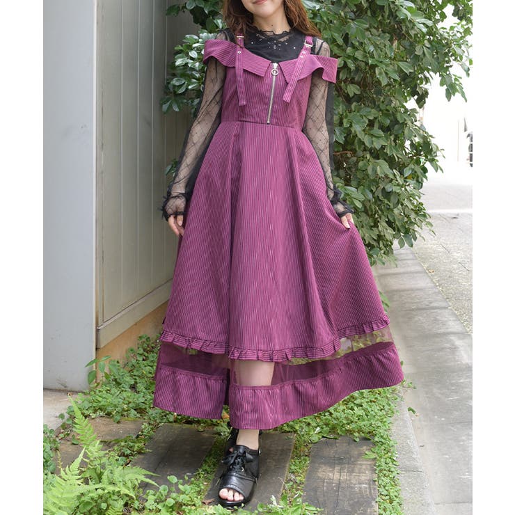 赤 | 裾チュールワンピース | axes femme