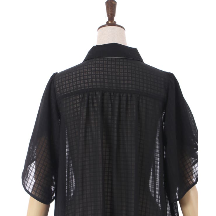 シアーチェックチュニックワンピース[品番：IGAW0003617]｜axes