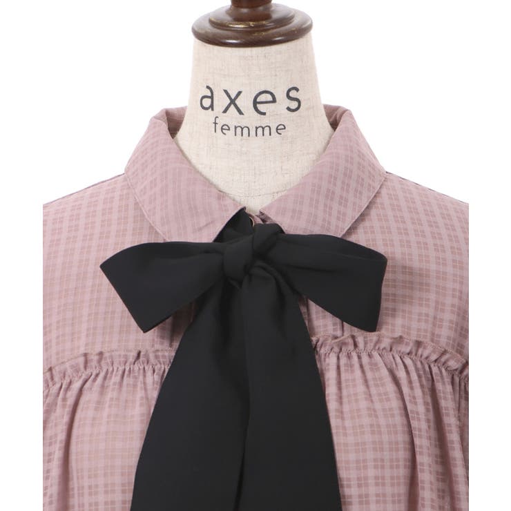 シアーチェックチュニックワンピース[品番：IGAW0003617]｜axes