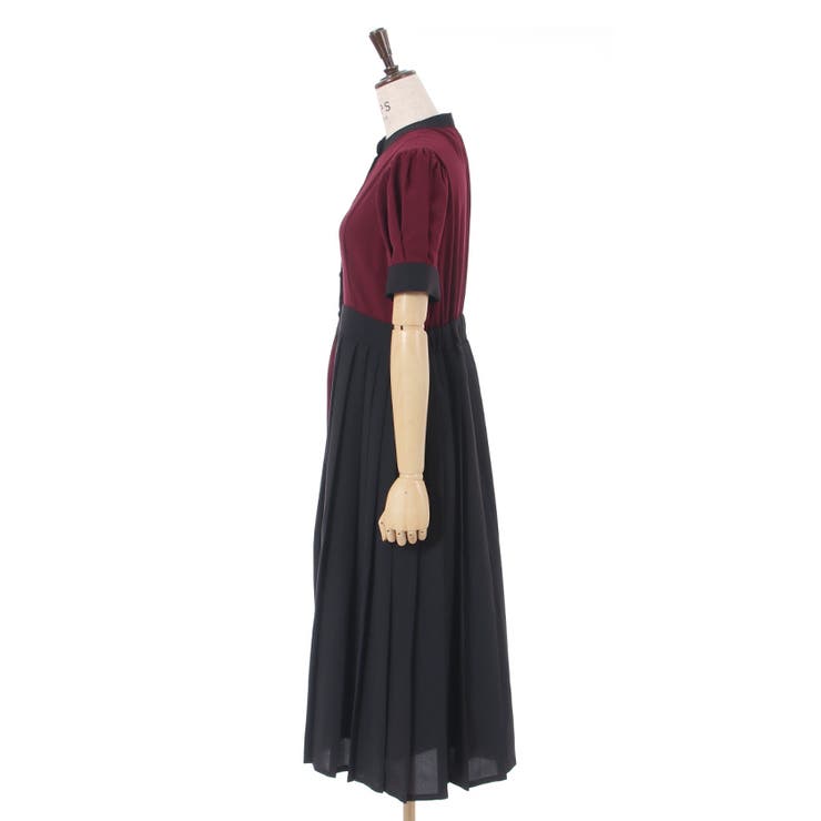 バイカラー×プリーツワンピース[品番：IGAW0003876]｜axes femme
