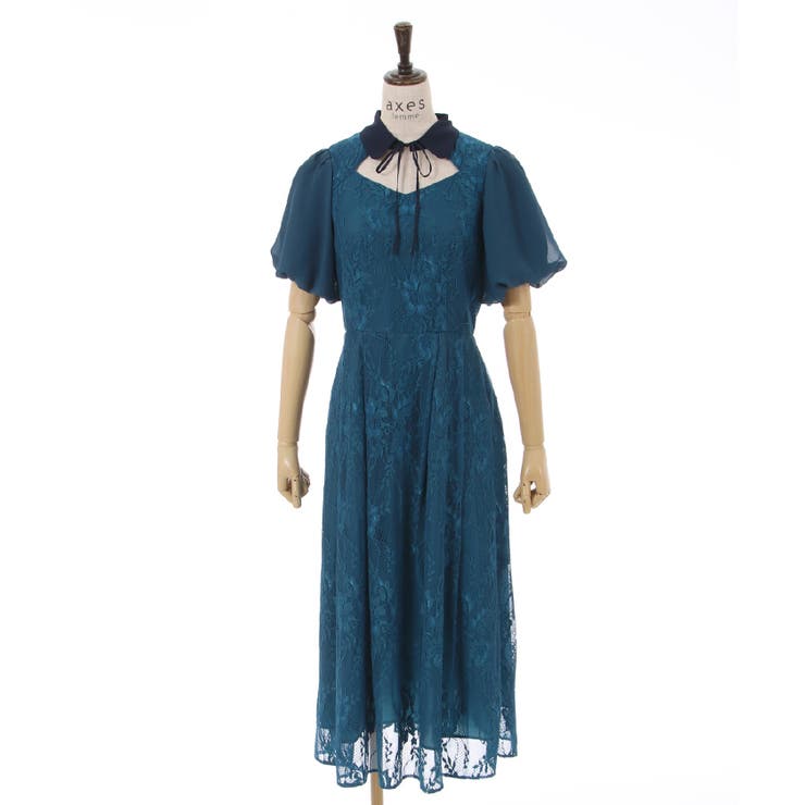 バルーン袖レースワンピース[品番：IGAW0003906]｜axes femme