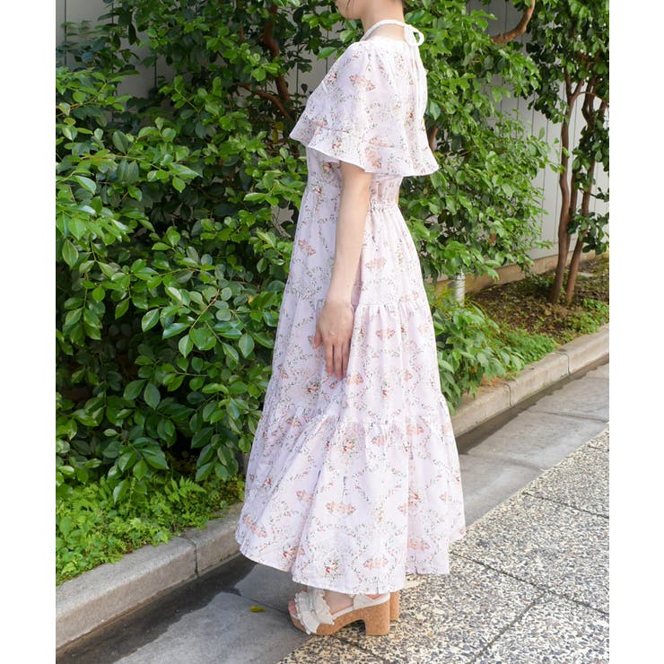 レーヌローズ柄ワンピース[品番：IGAW0005081]｜axes femme