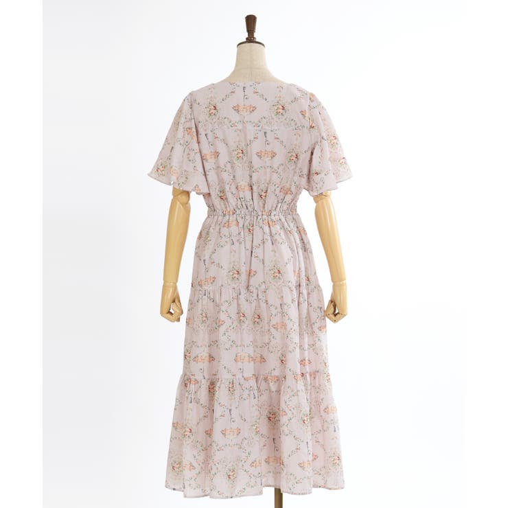 レーヌローズ柄ワンピース[品番：IGAW0005081]｜axes femme