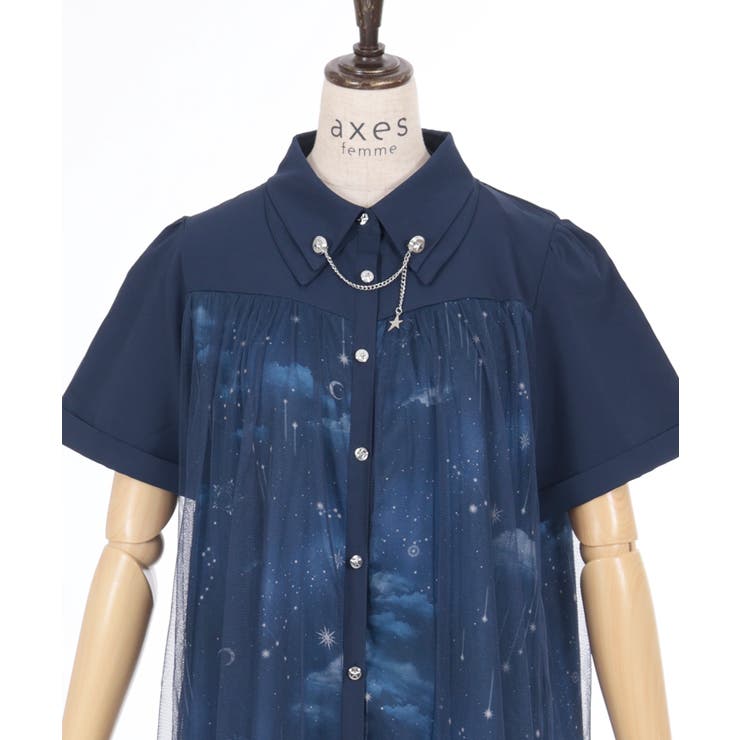 エトワール柄チュール重ねワンピース[品番：IGAW0005114]｜axes femme 