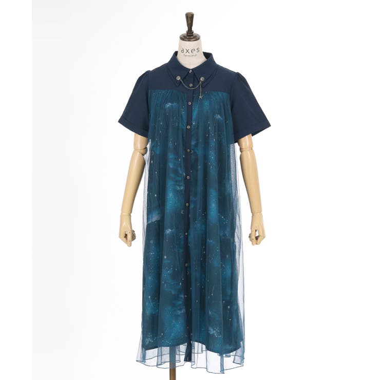 エトワール柄チュール重ねワンピース[品番：IGAW0005114]｜axes femme 