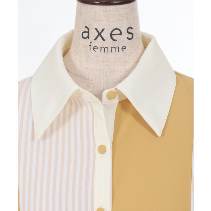 ストライプ切替シャツワンピース | axes femme | 詳細画像19 