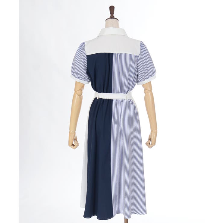 ストライプ切替シャツワンピース | axes femme | 詳細画像6 