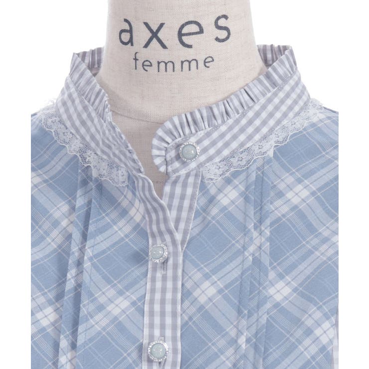 チェック切替パッチワークワンピース | axes femme | 詳細画像14 