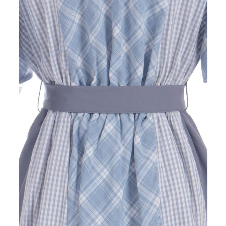 チェック切替パッチワークワンピース | axes femme | 詳細画像15 