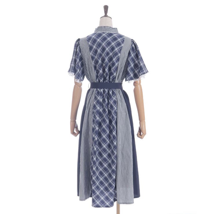 チェック切替パッチワークワンピース | axes femme | 詳細画像19 