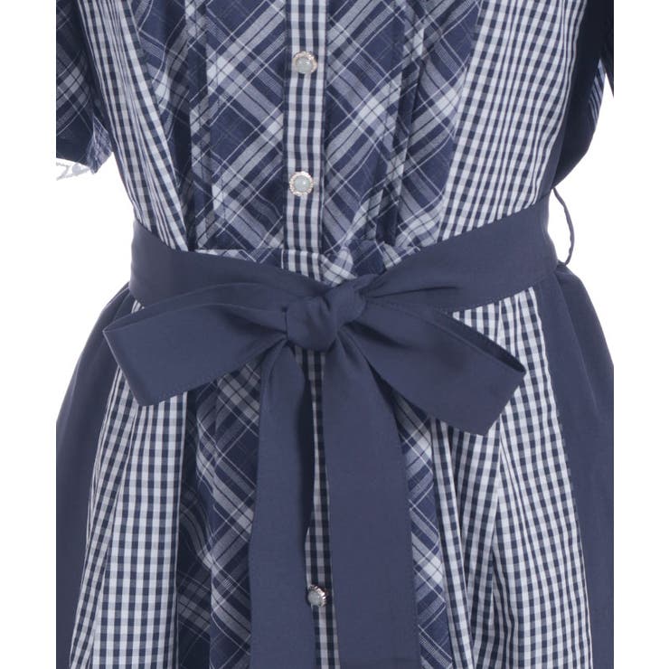 チェック切替パッチワークワンピース | axes femme | 詳細画像22 