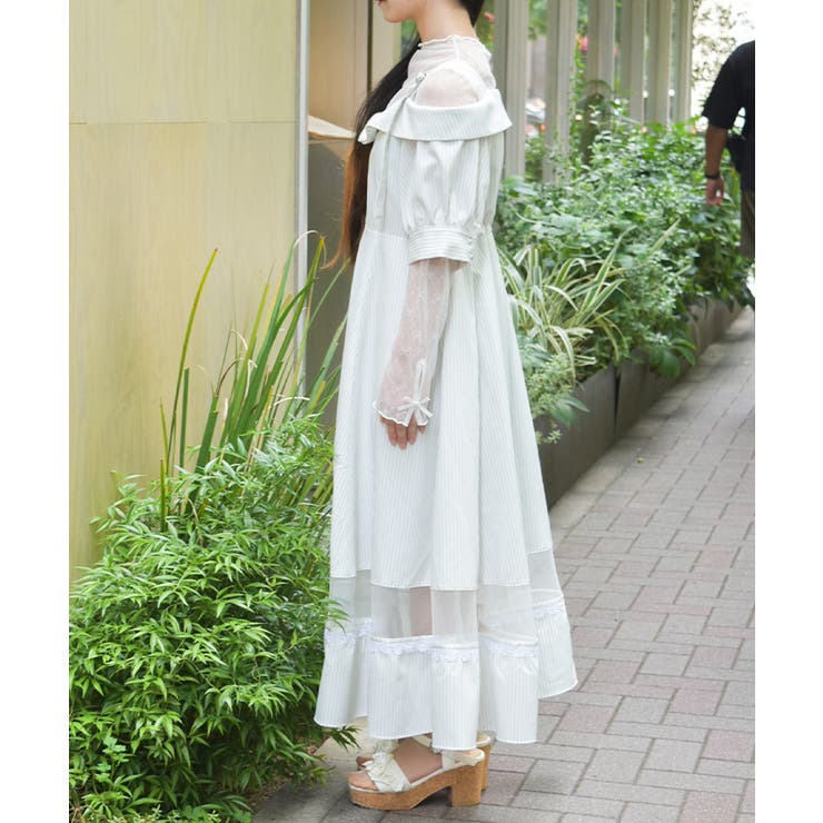 オフショル風ストライプワンピース | axes femme | 詳細画像2 